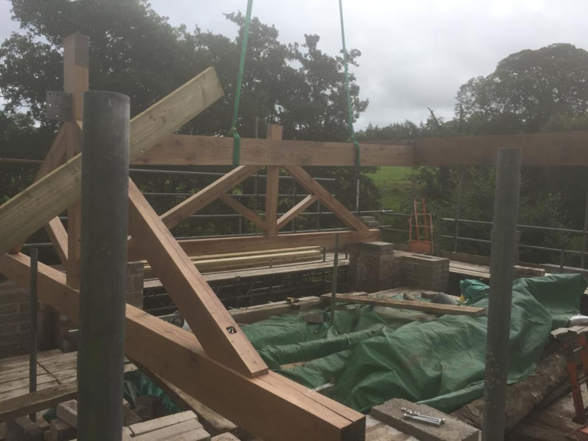 Air dried oak trusses